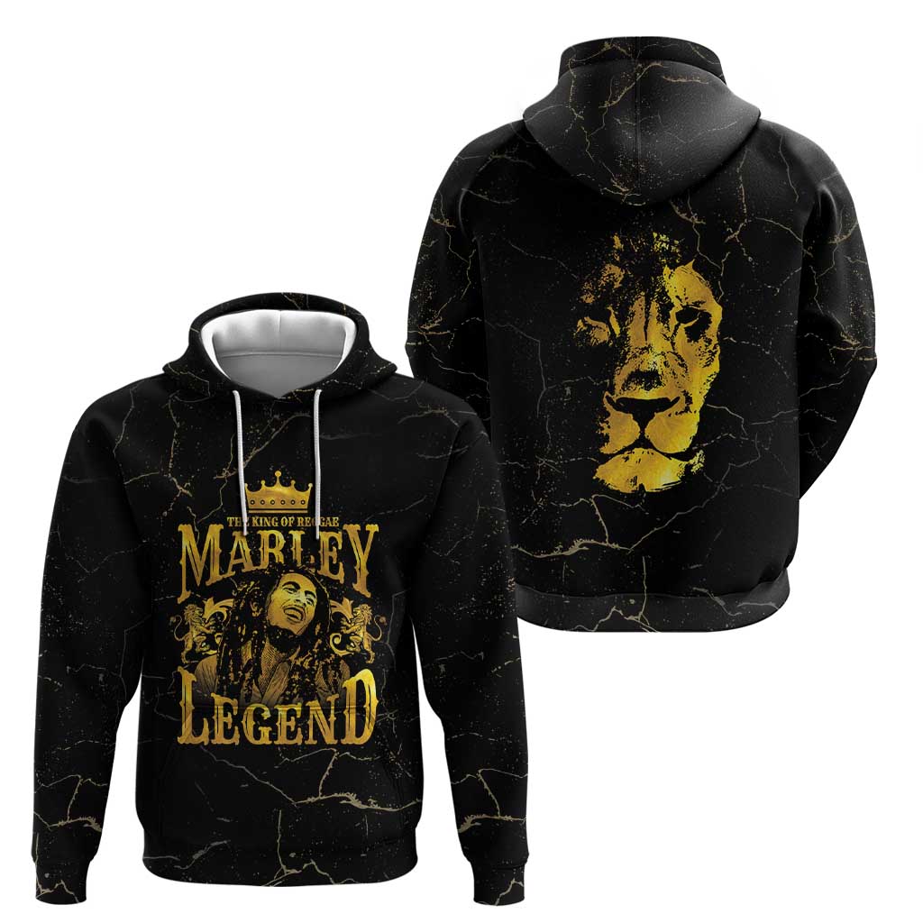 Reggae King Marley Hoodie Gold Lion LT05
