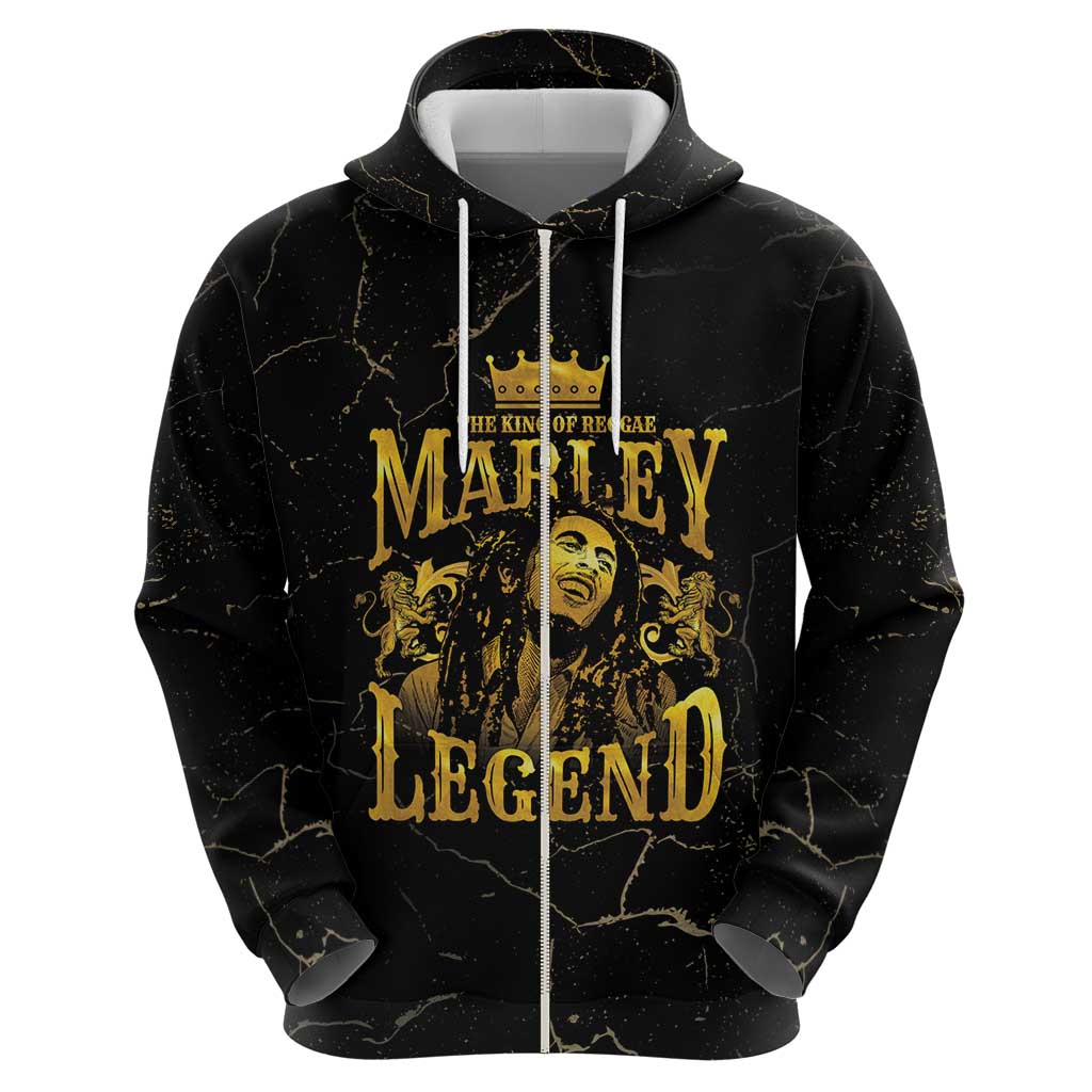 Reggae King Marley Hoodie Gold Lion LT05