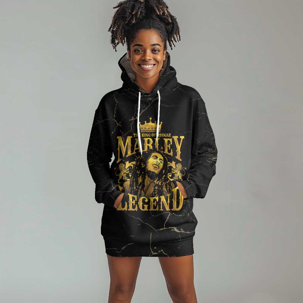 Reggae King Marley Hoodie Dress Gold Lion LT05