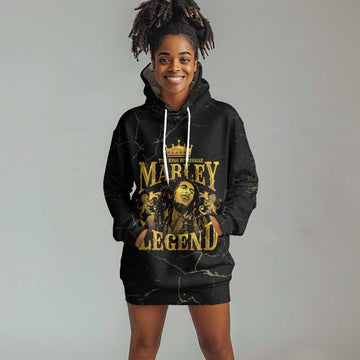 Reggae King Marley Hoodie Dress Gold Lion LT05