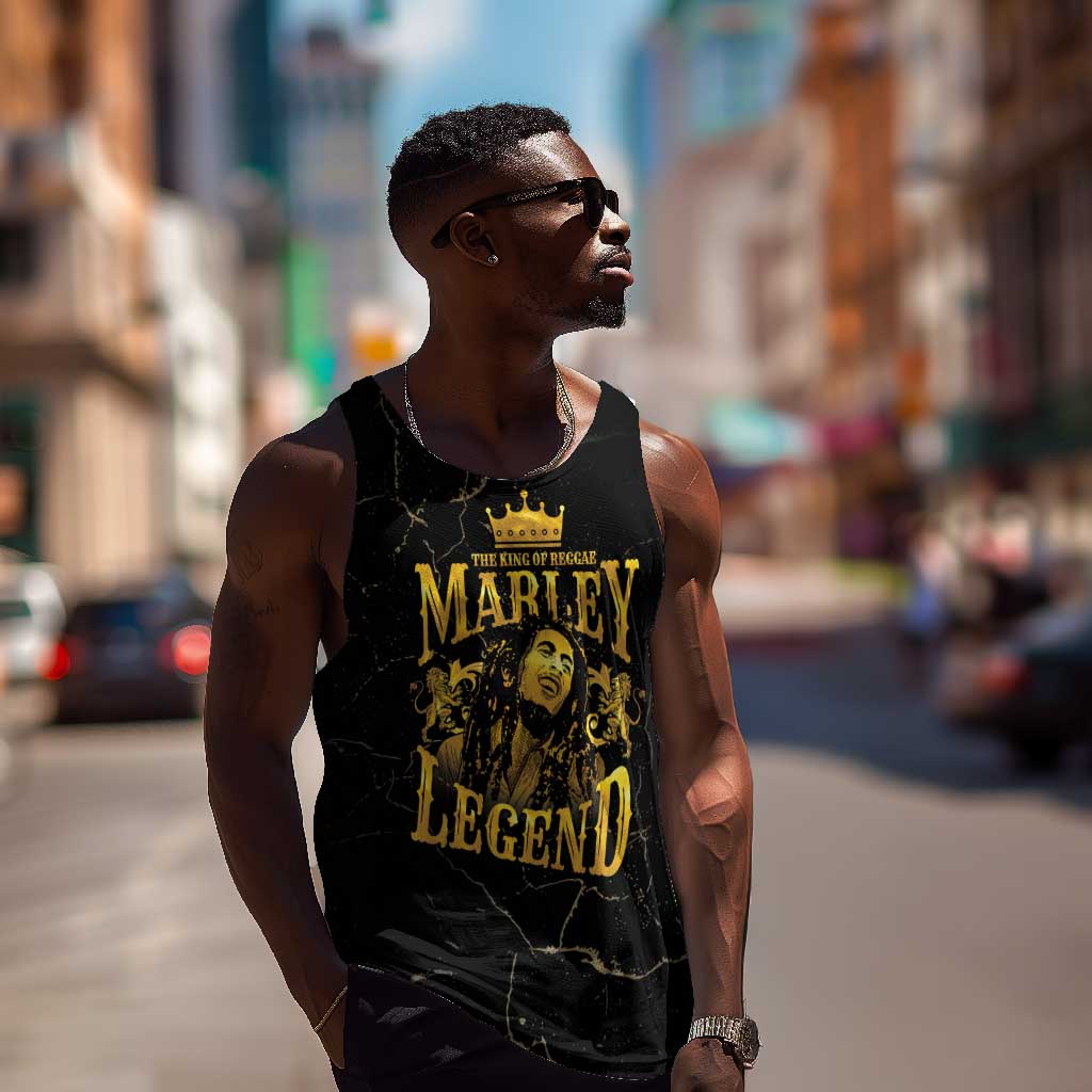 Reggae King Marley Men Tank Top Gold Lion LT05