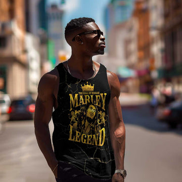Reggae King Marley Men Tank Top Gold Lion LT05