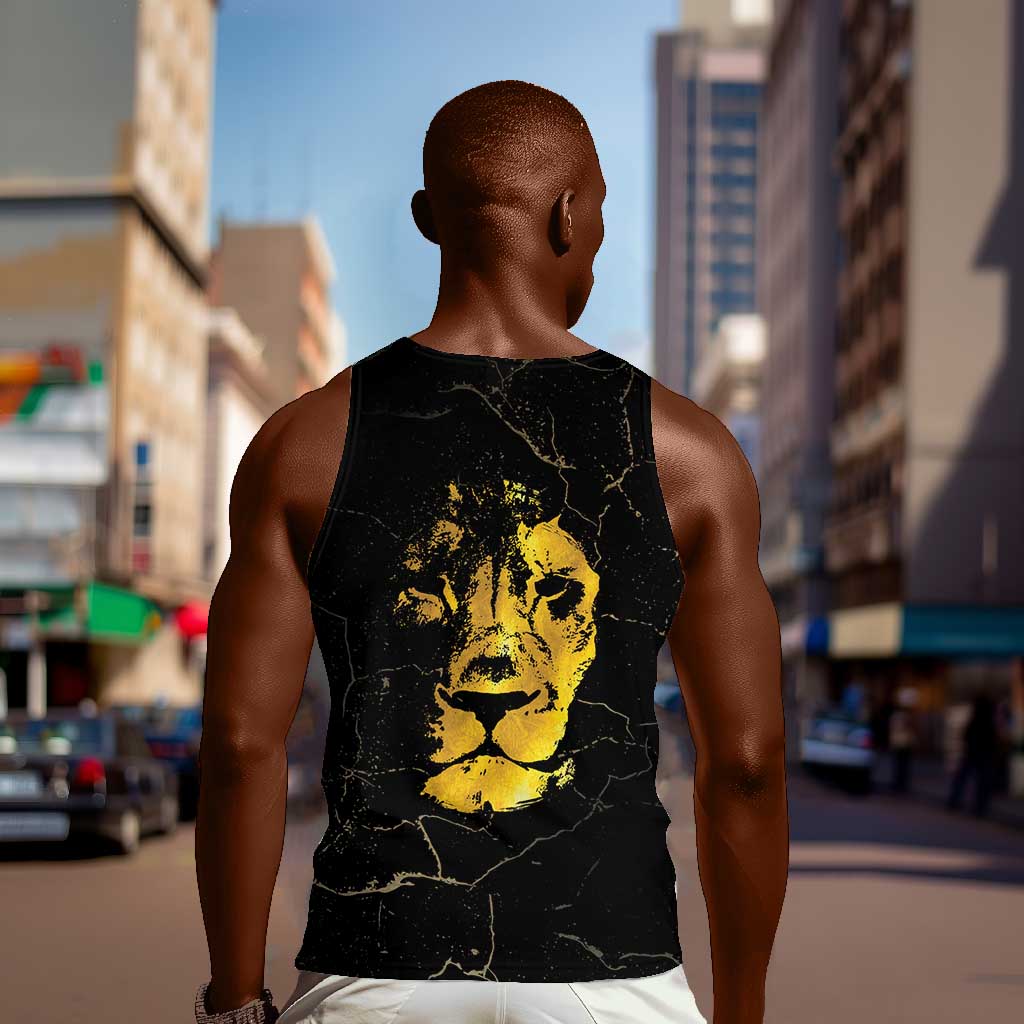 Reggae King Marley Men Tank Top Gold Lion LT05