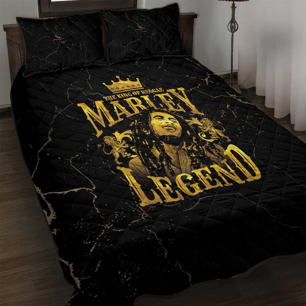 Reggae King Marley Quilt Bed Set Gold Lion LT05