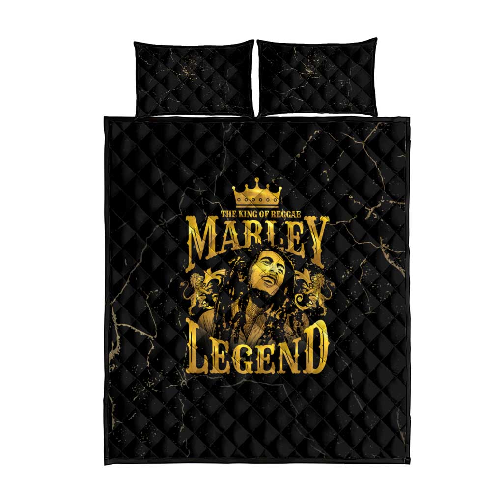 Reggae King Marley Quilt Bed Set Gold Lion LT05