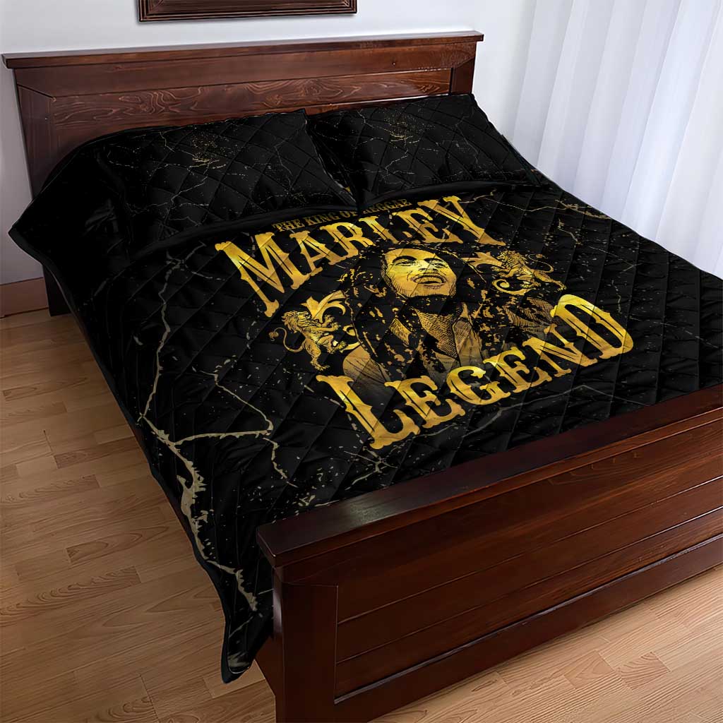 Reggae King Marley Quilt Bed Set Gold Lion LT05