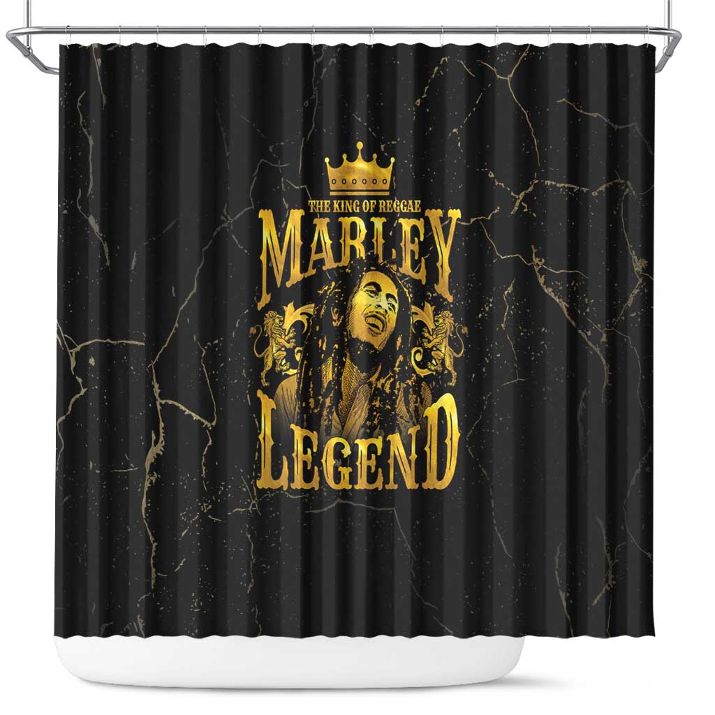 Reggae King Marley Shower Curtain Gold Lion LT05