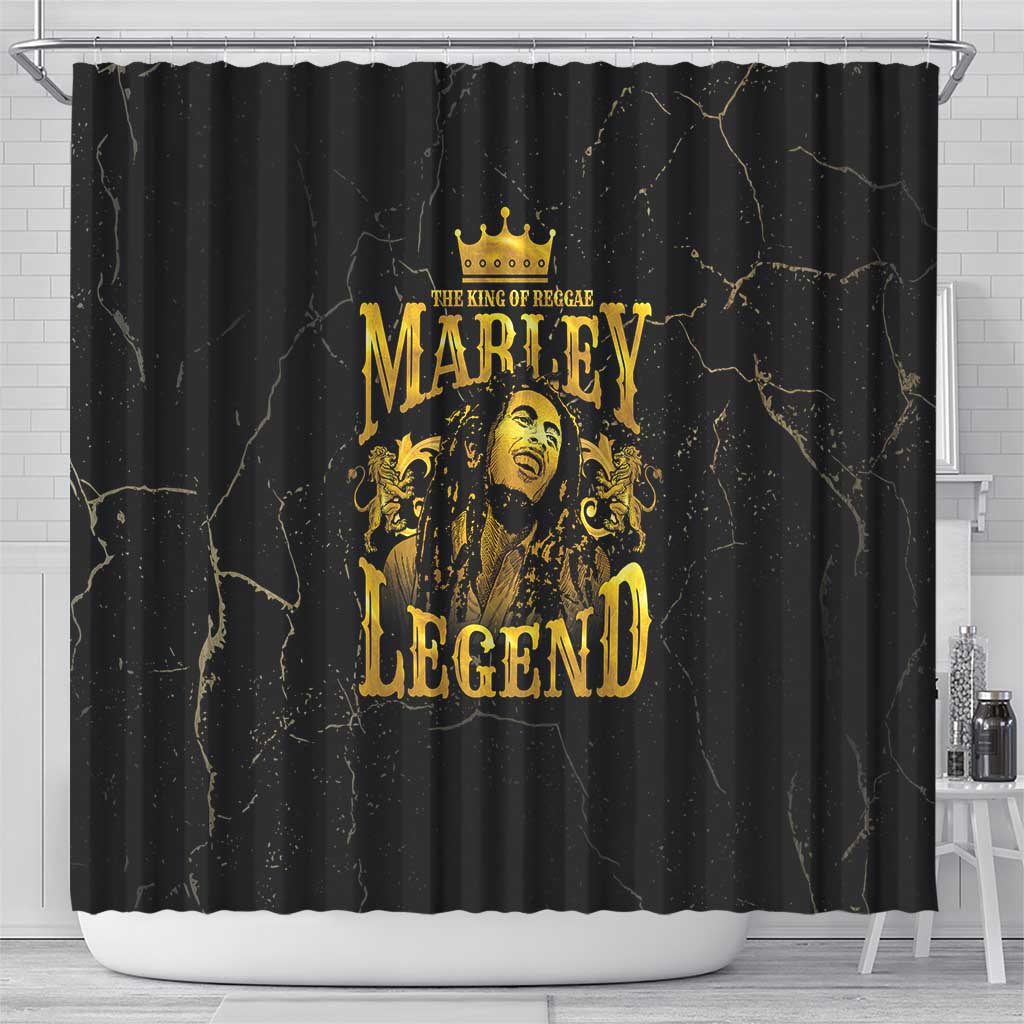 Reggae King Marley Shower Curtain Gold Lion LT05