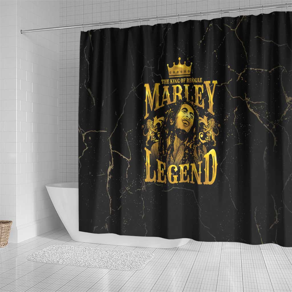 Reggae King Marley Shower Curtain Gold Lion LT05