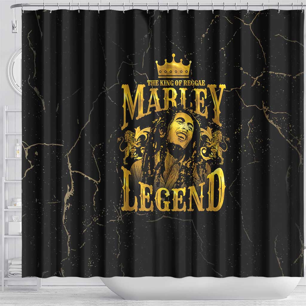 Reggae King Marley Shower Curtain Gold Lion LT05