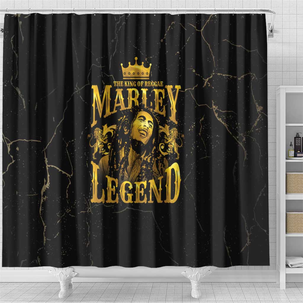 Reggae King Marley Shower Curtain Gold Lion LT05