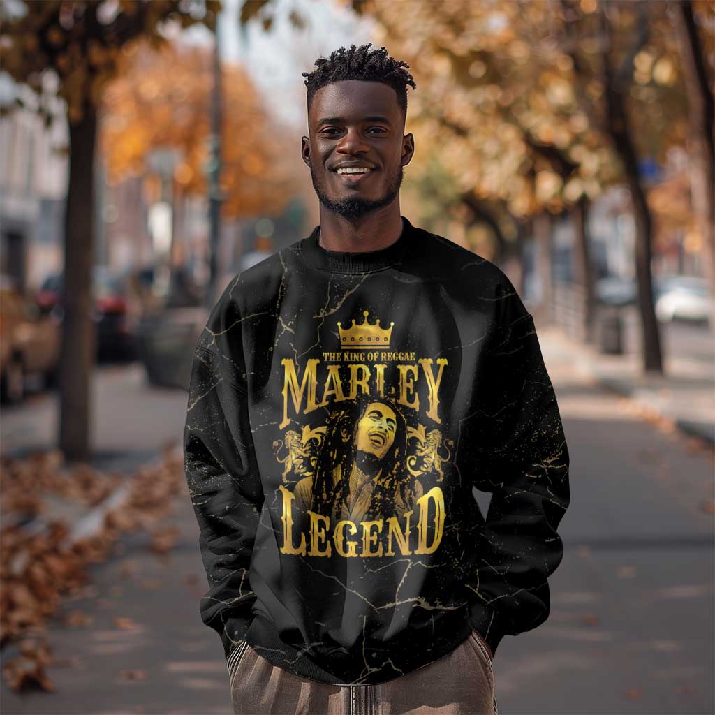 Reggae King Marley Sweatshirt Gold Lion LT05