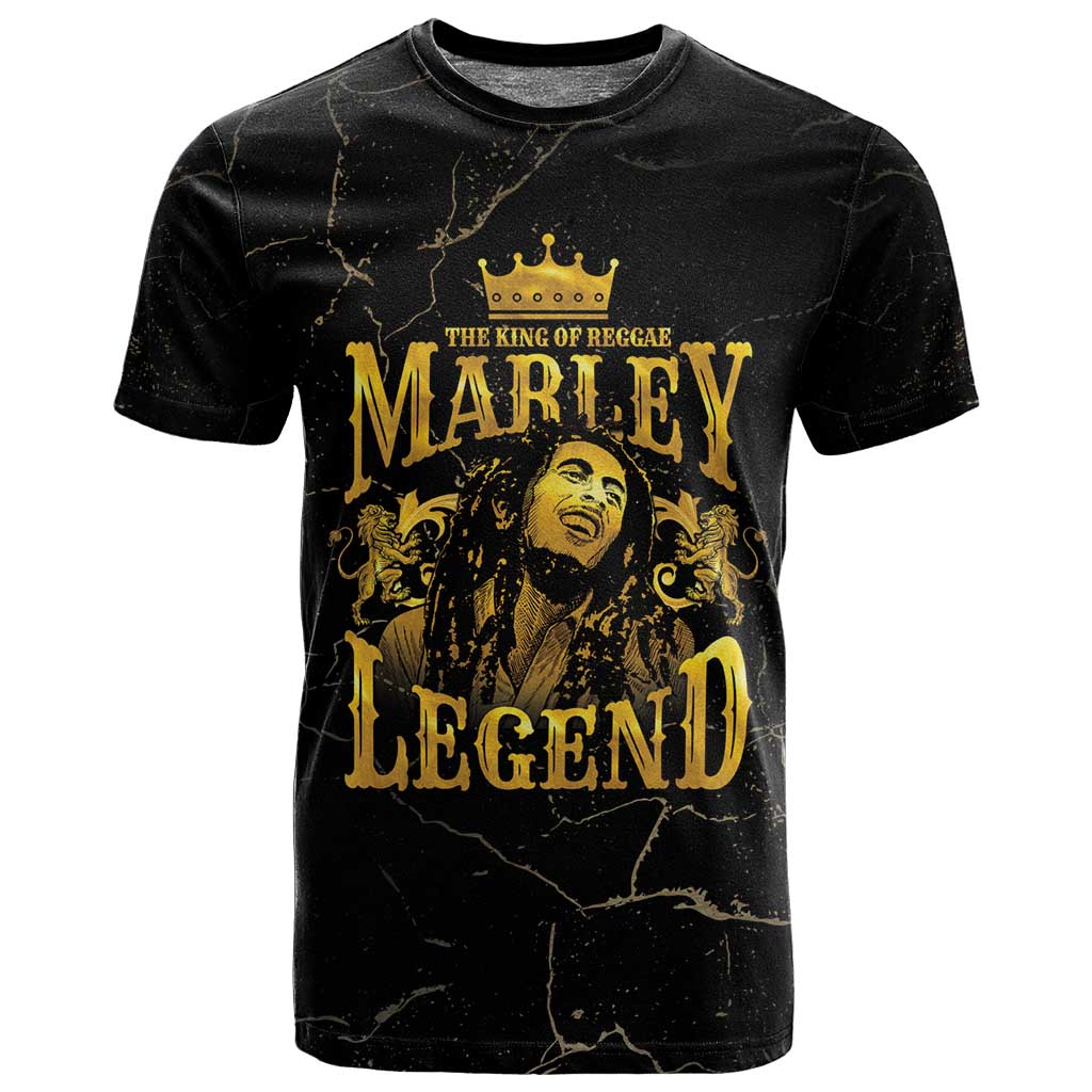 Reggae King Marley T shirt Gold Lion LT05