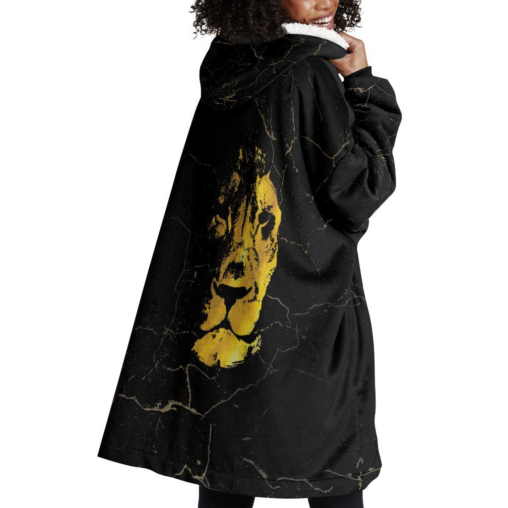 Reggae King Marley Wearable Blanket Hoodie Gold Lion LT05