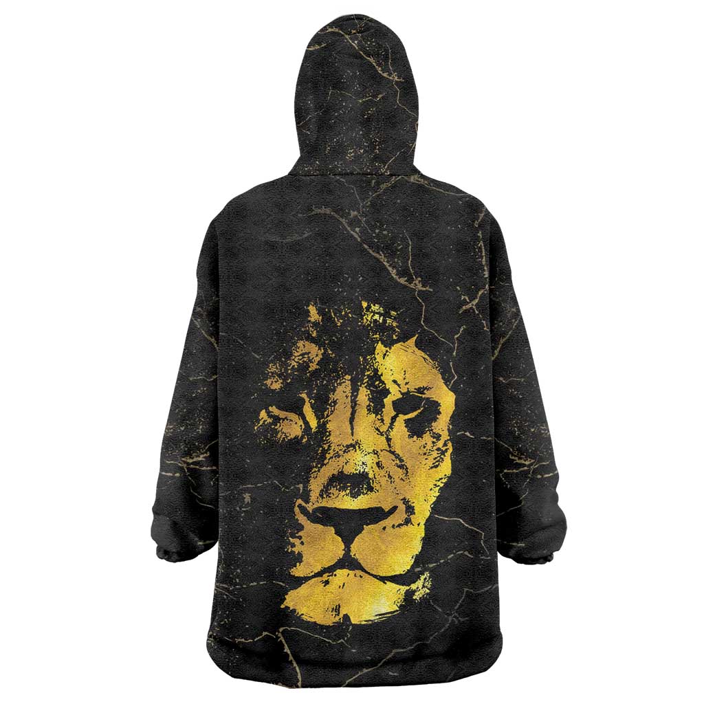 Reggae King Marley Wearable Blanket Hoodie Gold Lion LT05