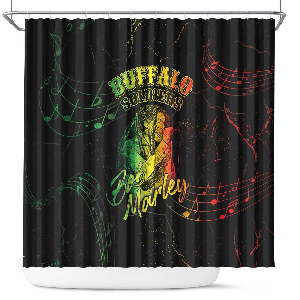 Reggae King Buffalo Soldier Shower Curtain Honoring The Legend LT05