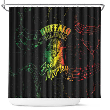 Reggae King Buffalo Soldier Shower Curtain Honoring The Legend LT05