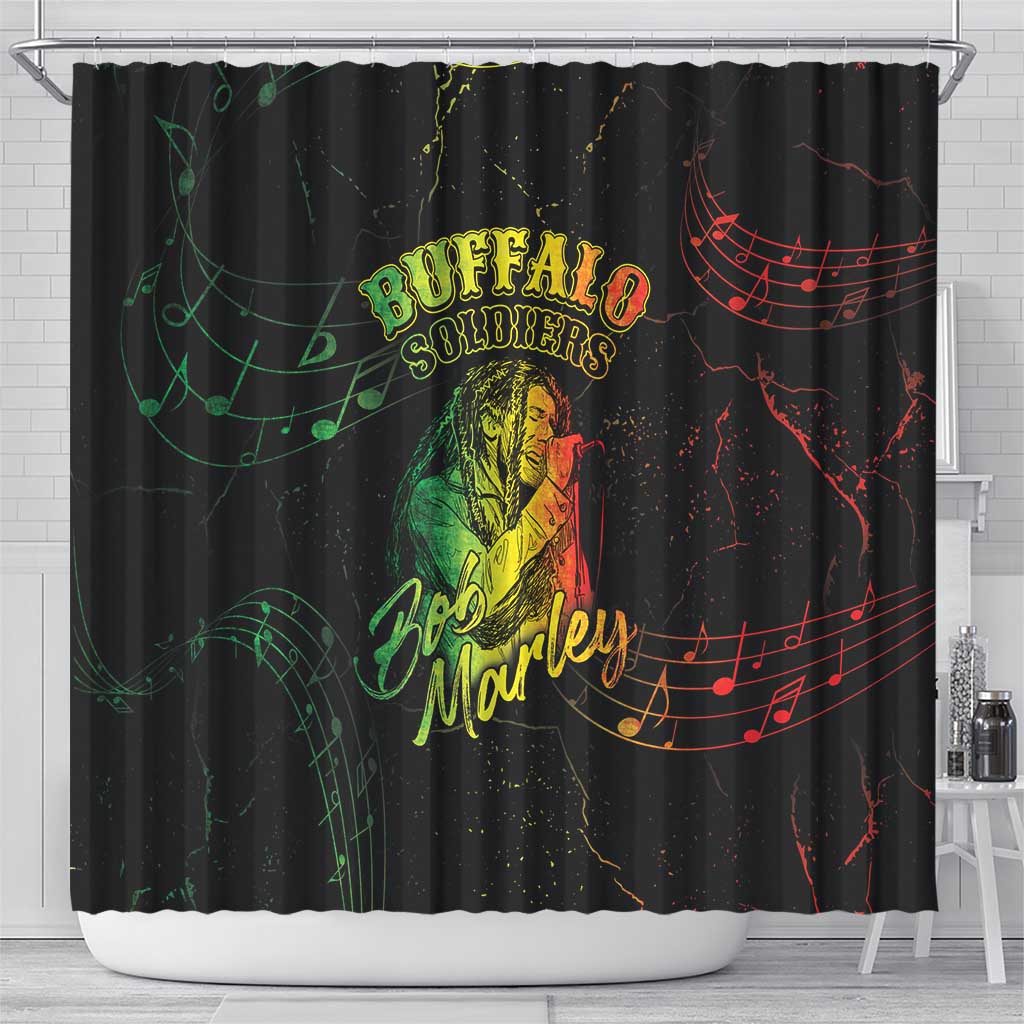 Reggae King Buffalo Soldier Shower Curtain Honoring The Legend LT05