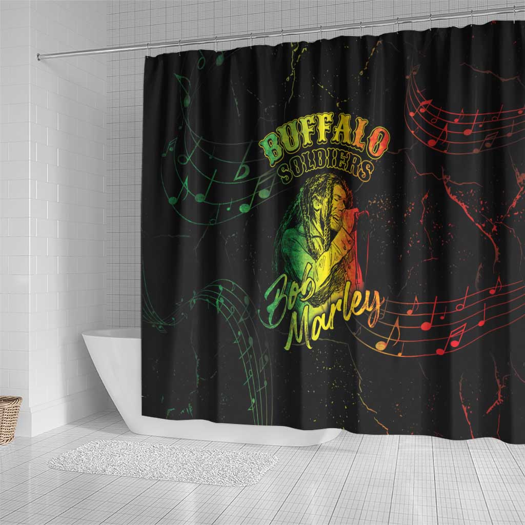 Reggae King Buffalo Soldier Shower Curtain Honoring The Legend LT05