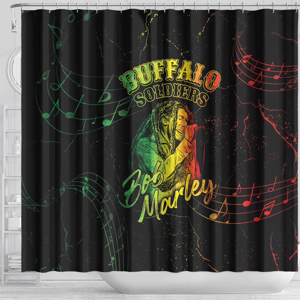 Reggae King Buffalo Soldier Shower Curtain Honoring The Legend LT05