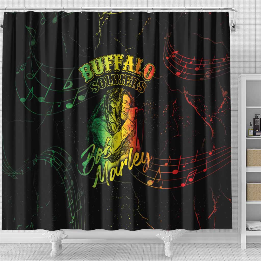 Reggae King Buffalo Soldier Shower Curtain Honoring The Legend LT05
