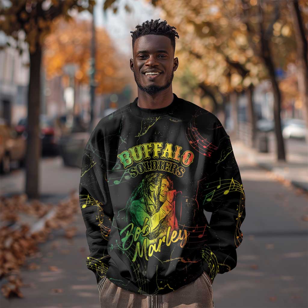 Reggae King Buffalo Soldier Sweatshirt Honoring The Legend LT05