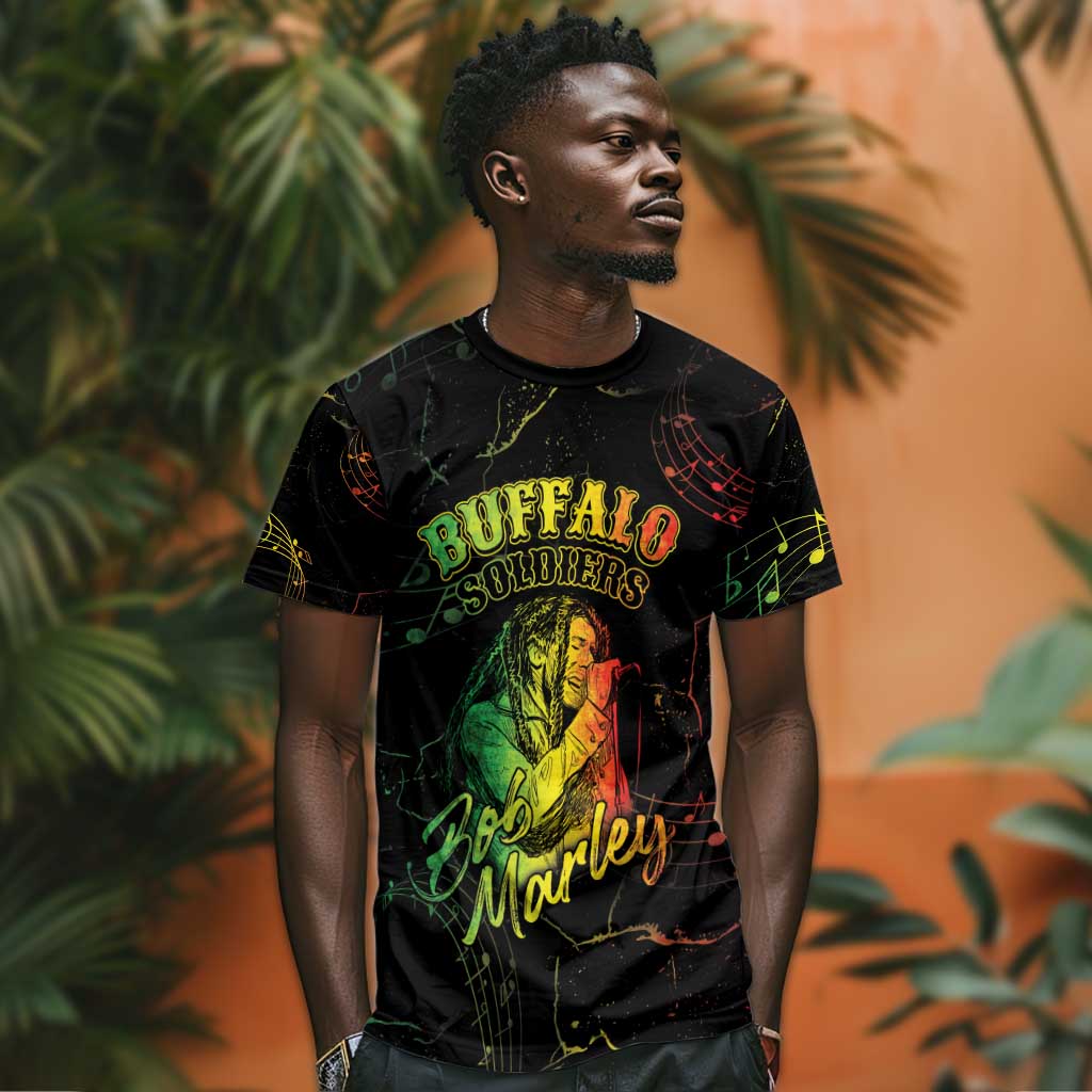 Reggae King Buffalo Soldier T shirt Honoring The Legend LT05