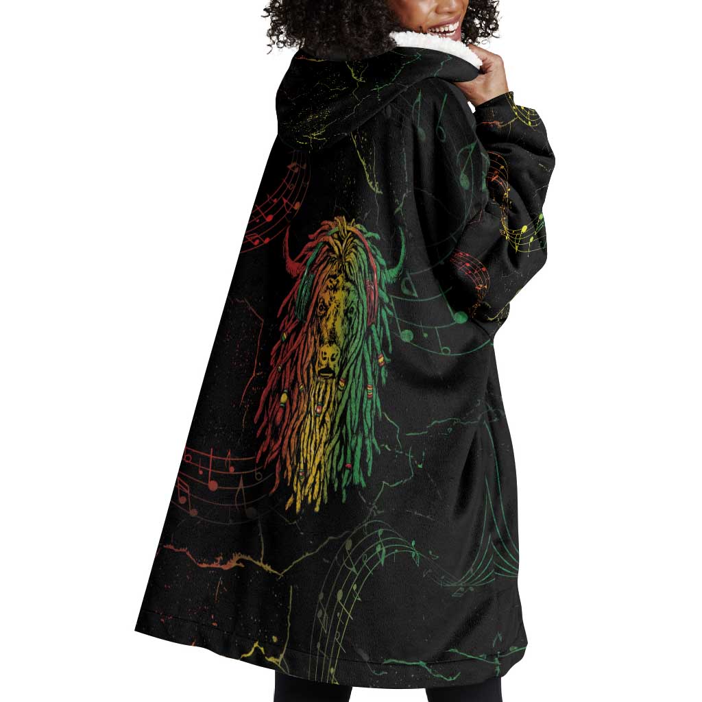 Reggae King Buffalo Soldier Wearable Blanket Hoodie Honoring The Legend LT05