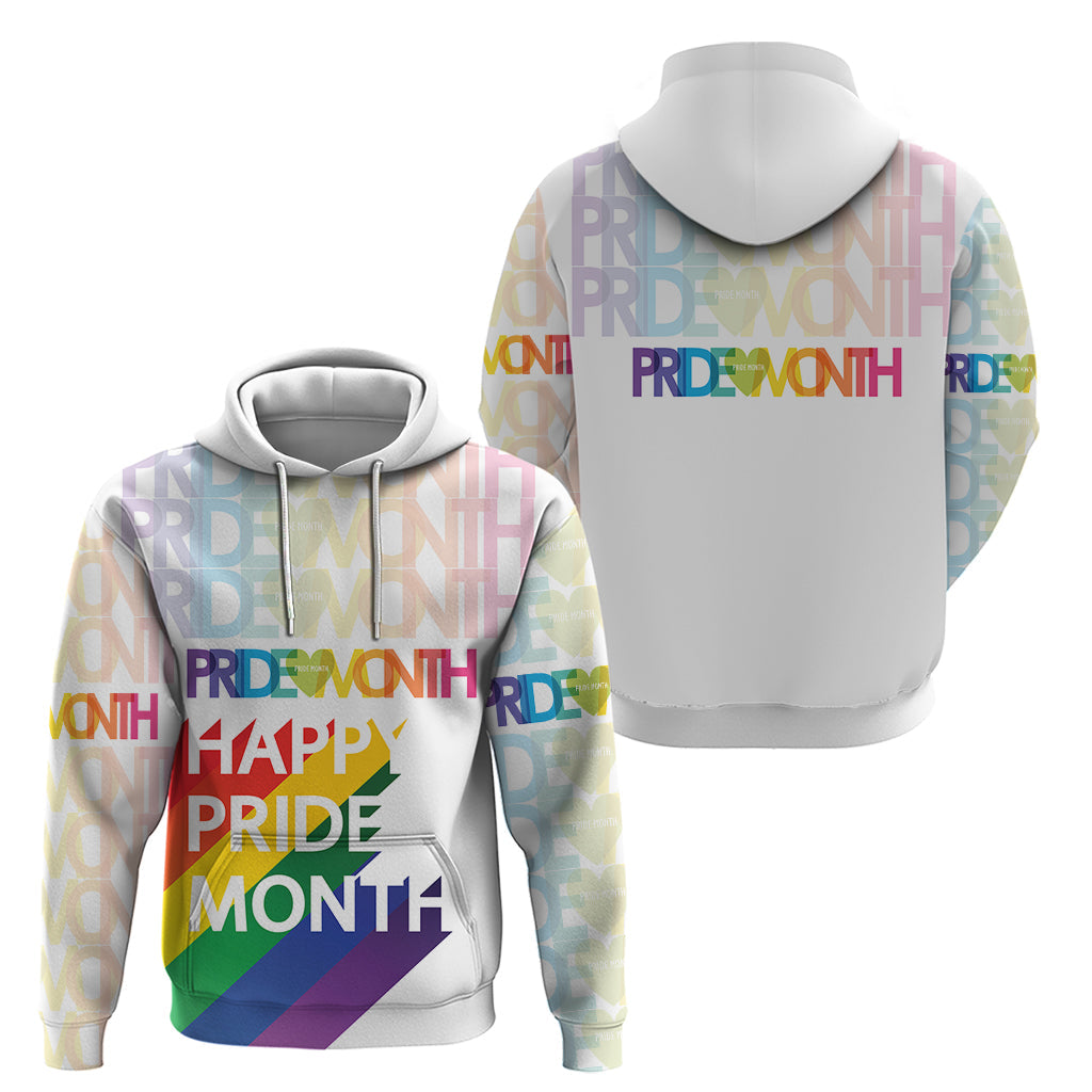 Happy Pride Month Hoodie White Vibe LT6