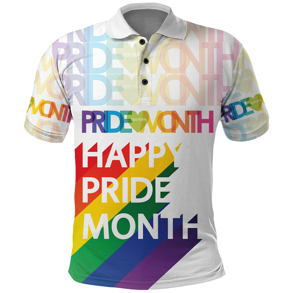 Happy Pride Month Polo Shirt White Vibe LT6