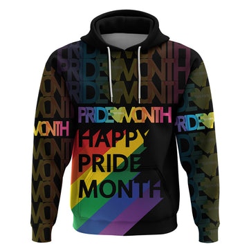 Happy Pride Month Hoodie Black Vibe LT6