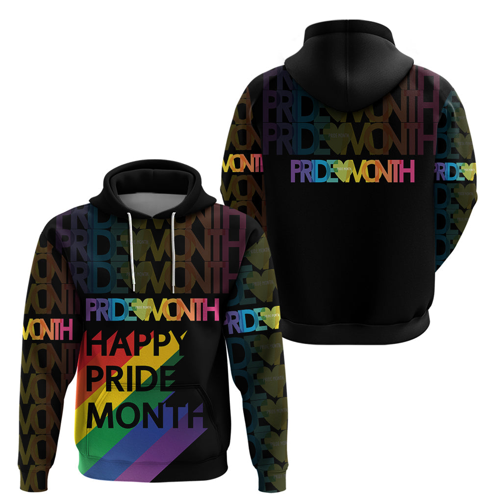 Happy Pride Month Hoodie Black Vibe LT6