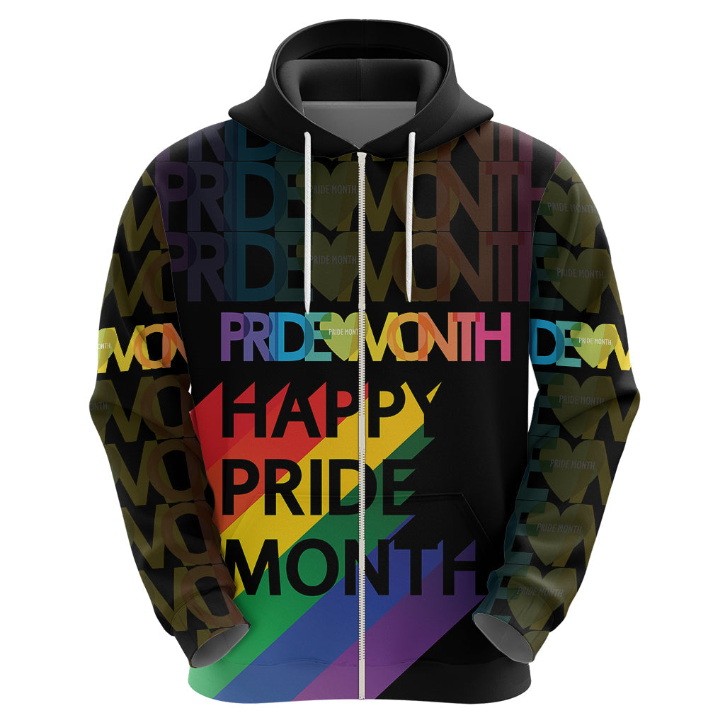 Happy Pride Month Hoodie Black Vibe LT6