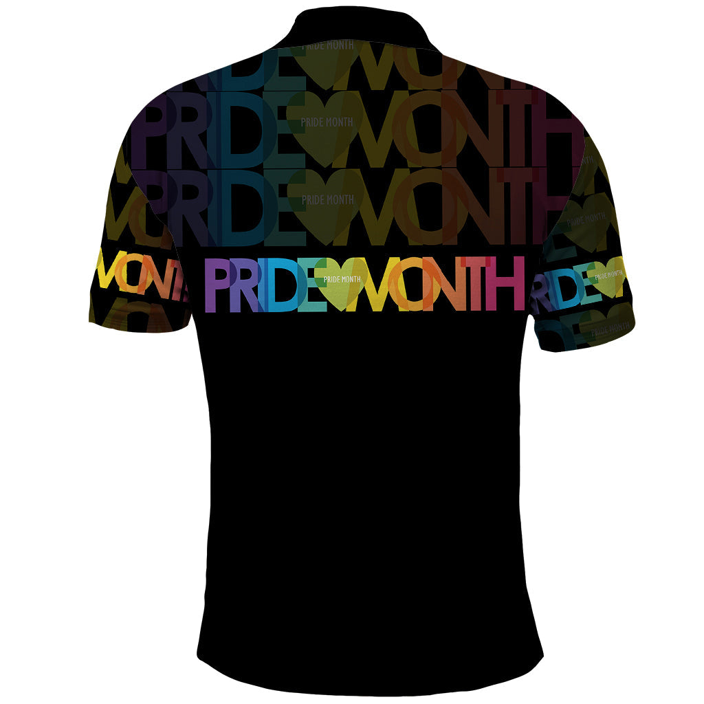 Happy Pride Month Polo Shirt Black Vibe LT6