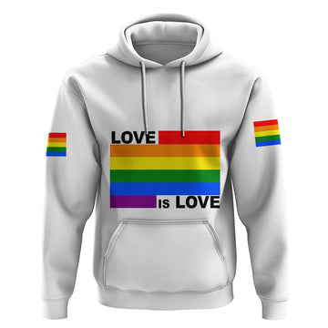 Pride Month Love Is Love Hoodie White Vibe LT6