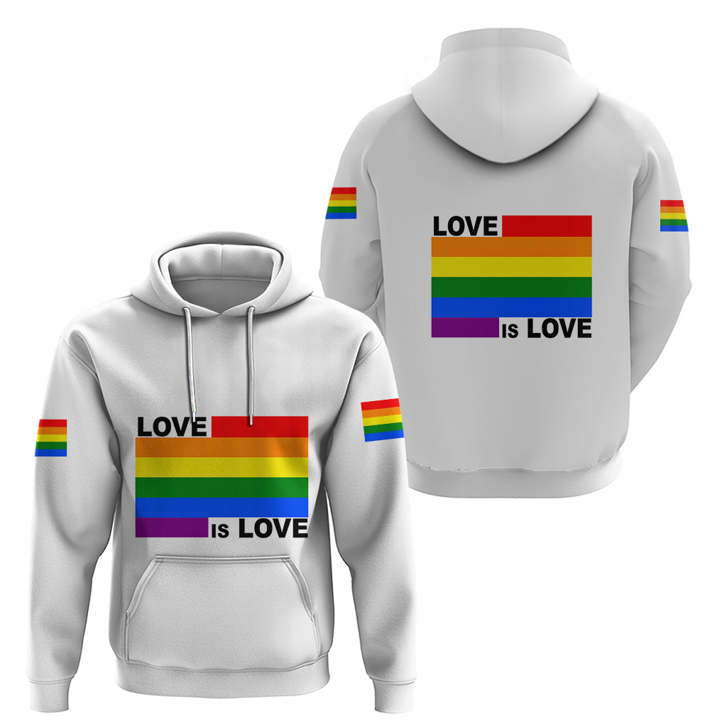 Pride Month Love Is Love Hoodie White Vibe LT6