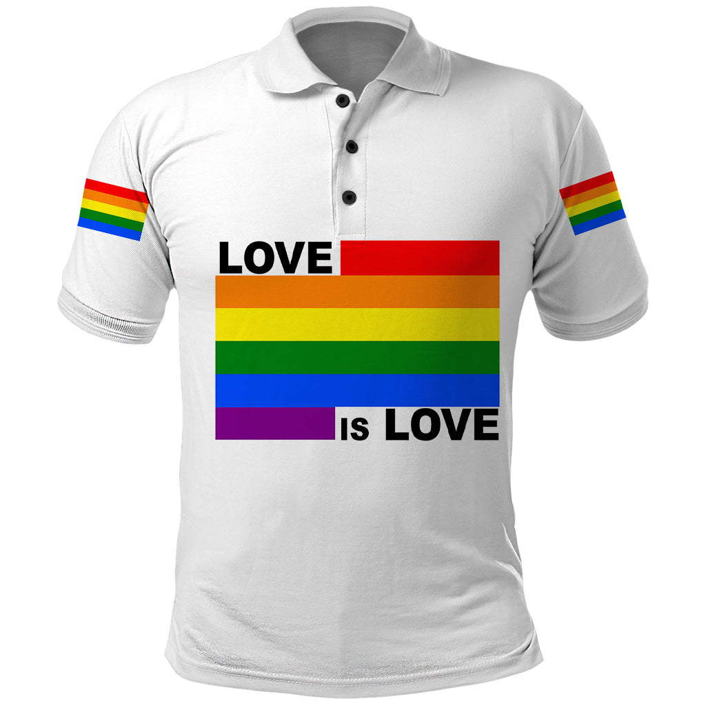Pride Month Love Is Love Polo Shirt White Vibe LT6