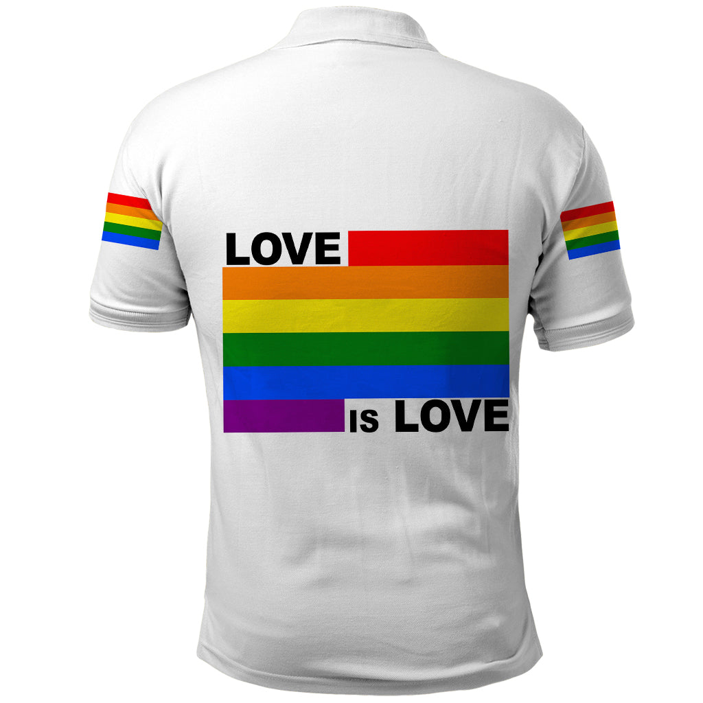Pride Month Love Is Love Polo Shirt White Vibe LT6