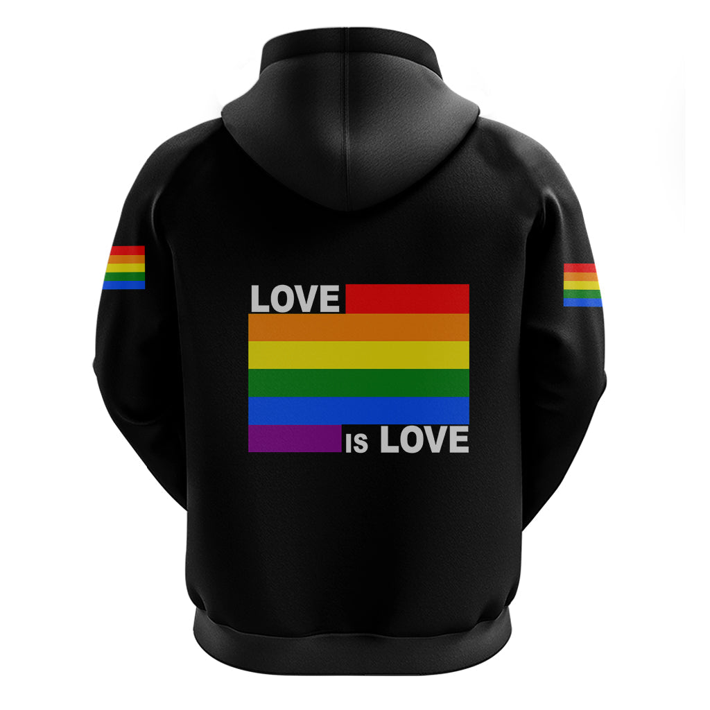Pride Month Love Is Love Hoodie Black Vibe LT6