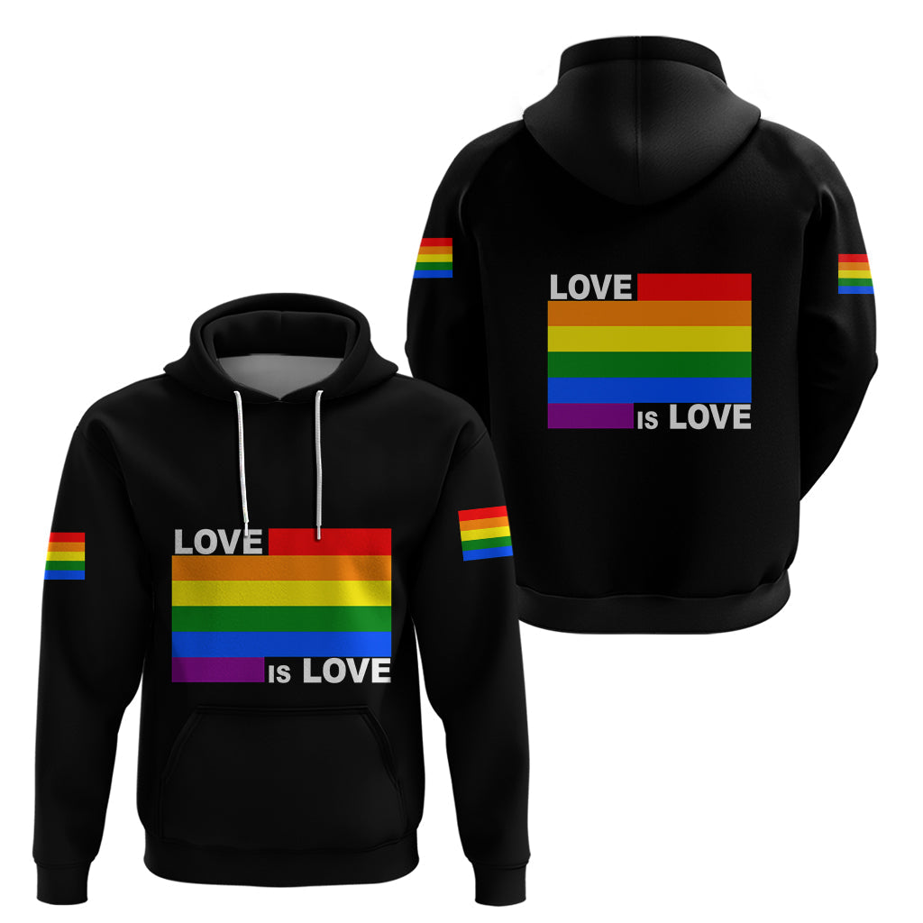 Pride Month Love Is Love Hoodie Black Vibe LT6
