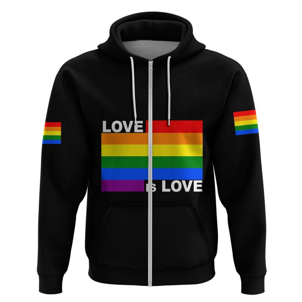 Pride Month Love Is Love Hoodie Black Vibe LT6