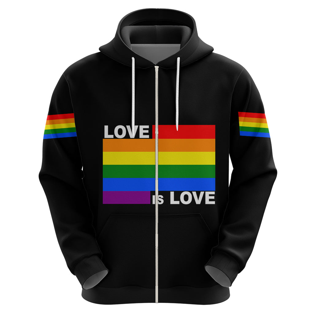 Pride Month Love Is Love Hoodie Black Vibe LT6