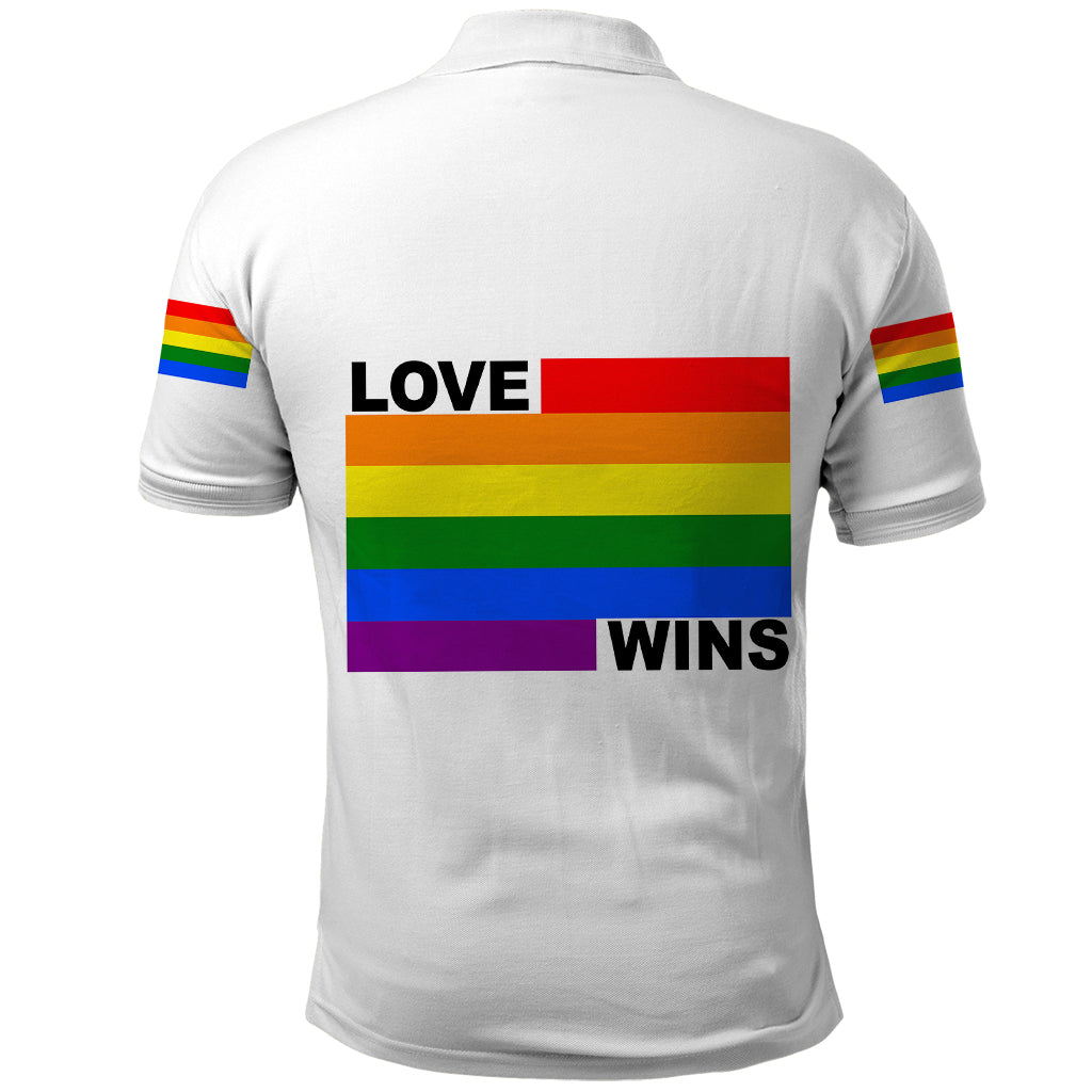 Pride Month Love Wins Polo Shirt White Vibe LT6