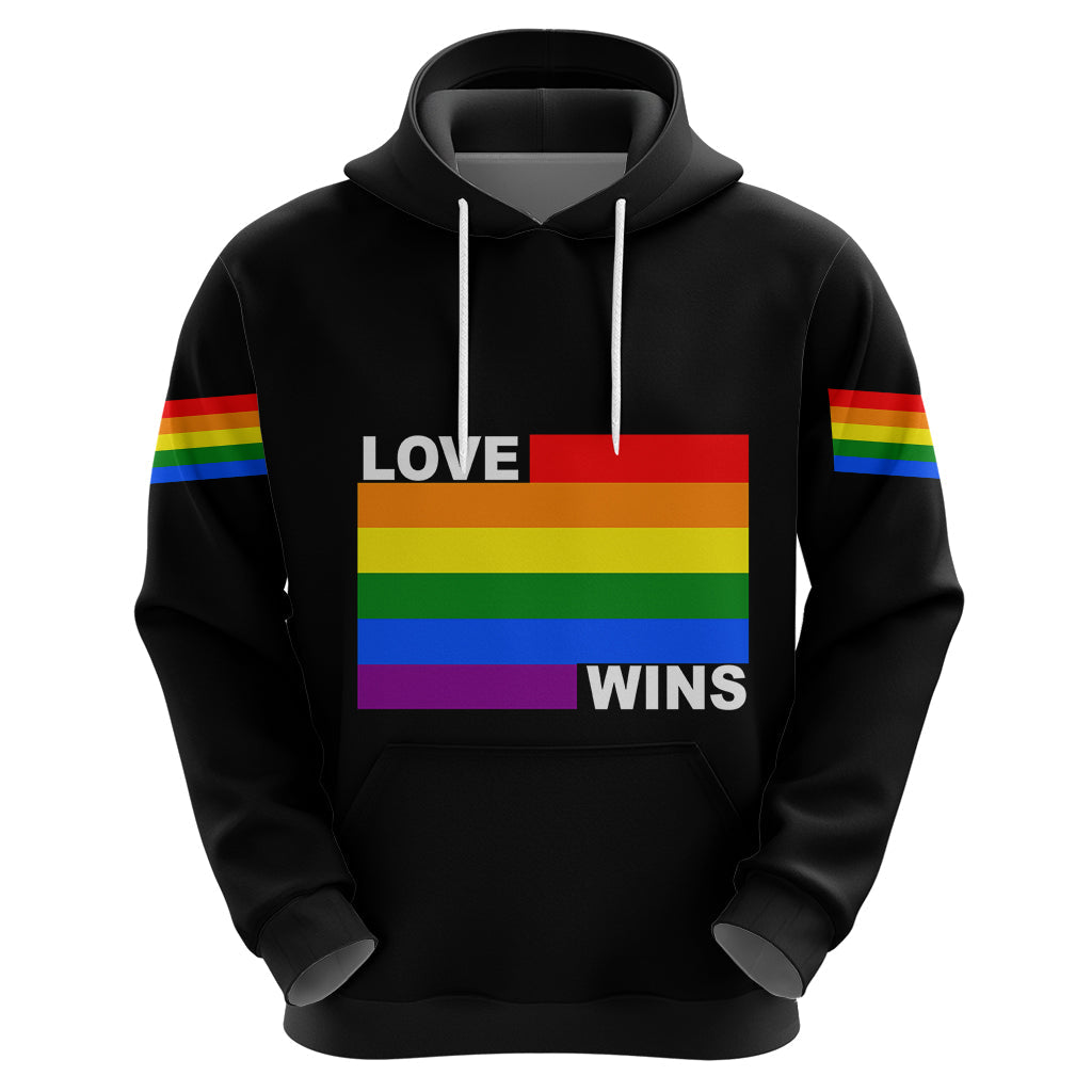 Pride Month Love Wins Hoodie Black Vibe LT6