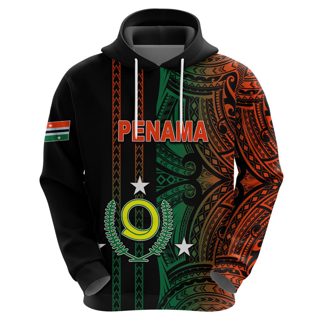 Custom Vanuatu Penama Hoodie Polynesian Tribal LT6