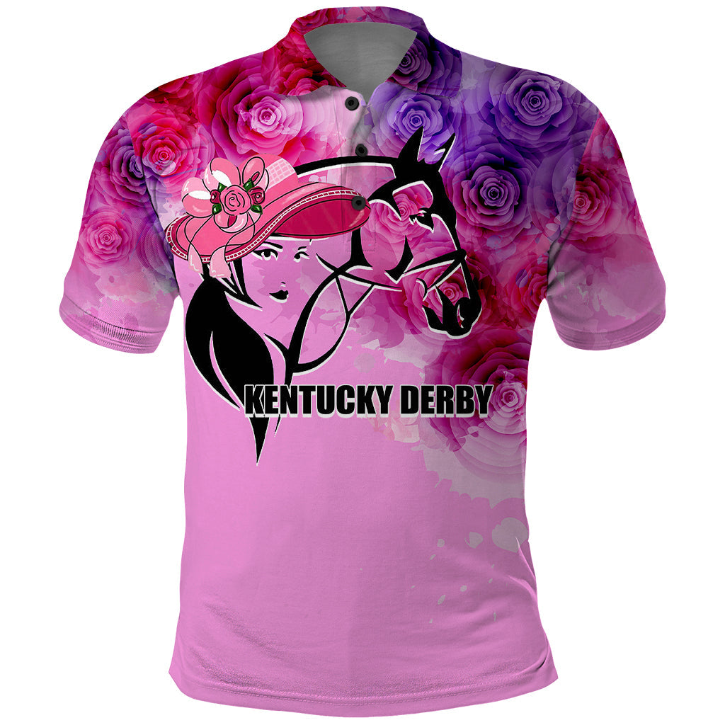 Kentucky Horse Racing Polo Shirt Derby Girl Pink Style LT6