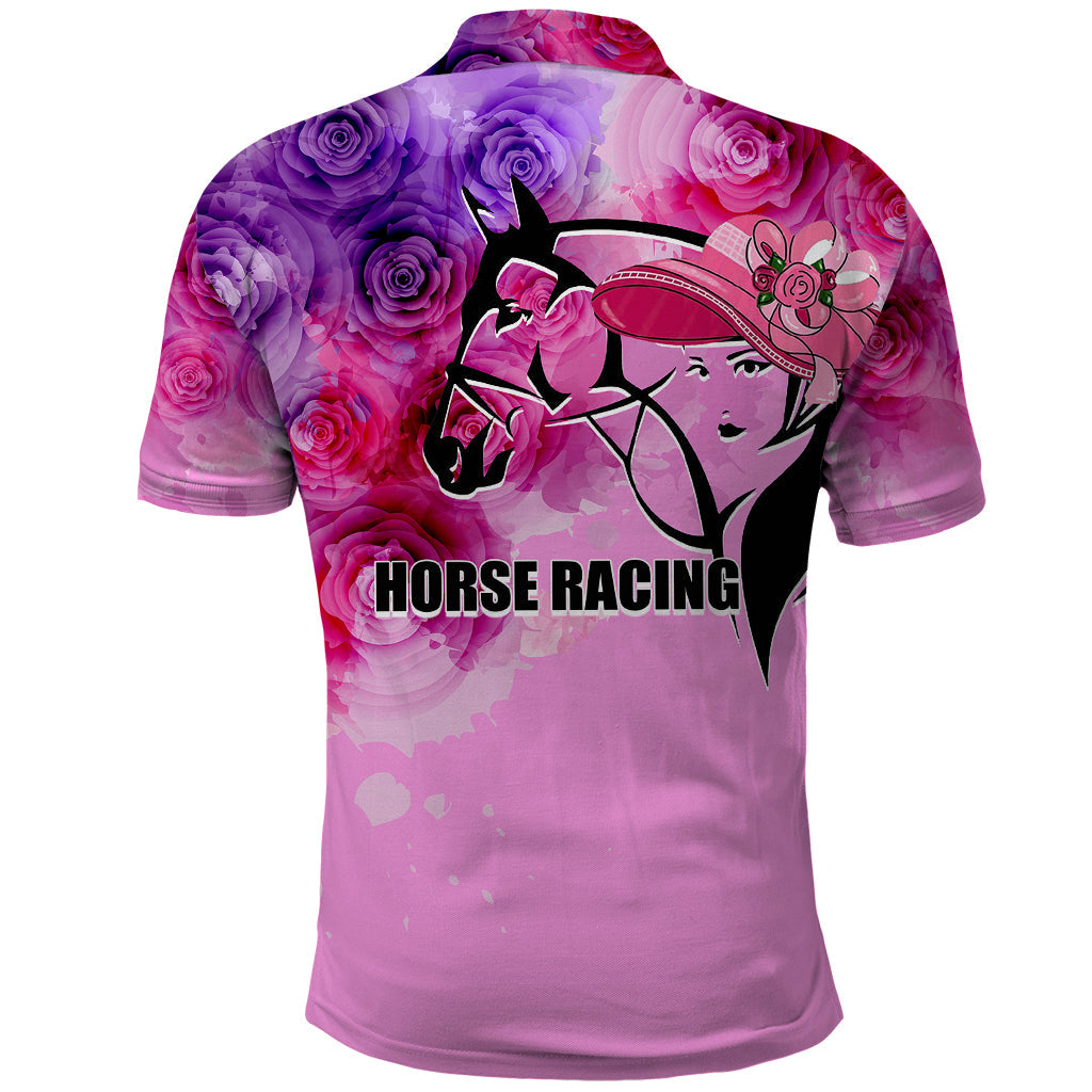 Kentucky Horse Racing Polo Shirt Derby Girl Pink Style LT6