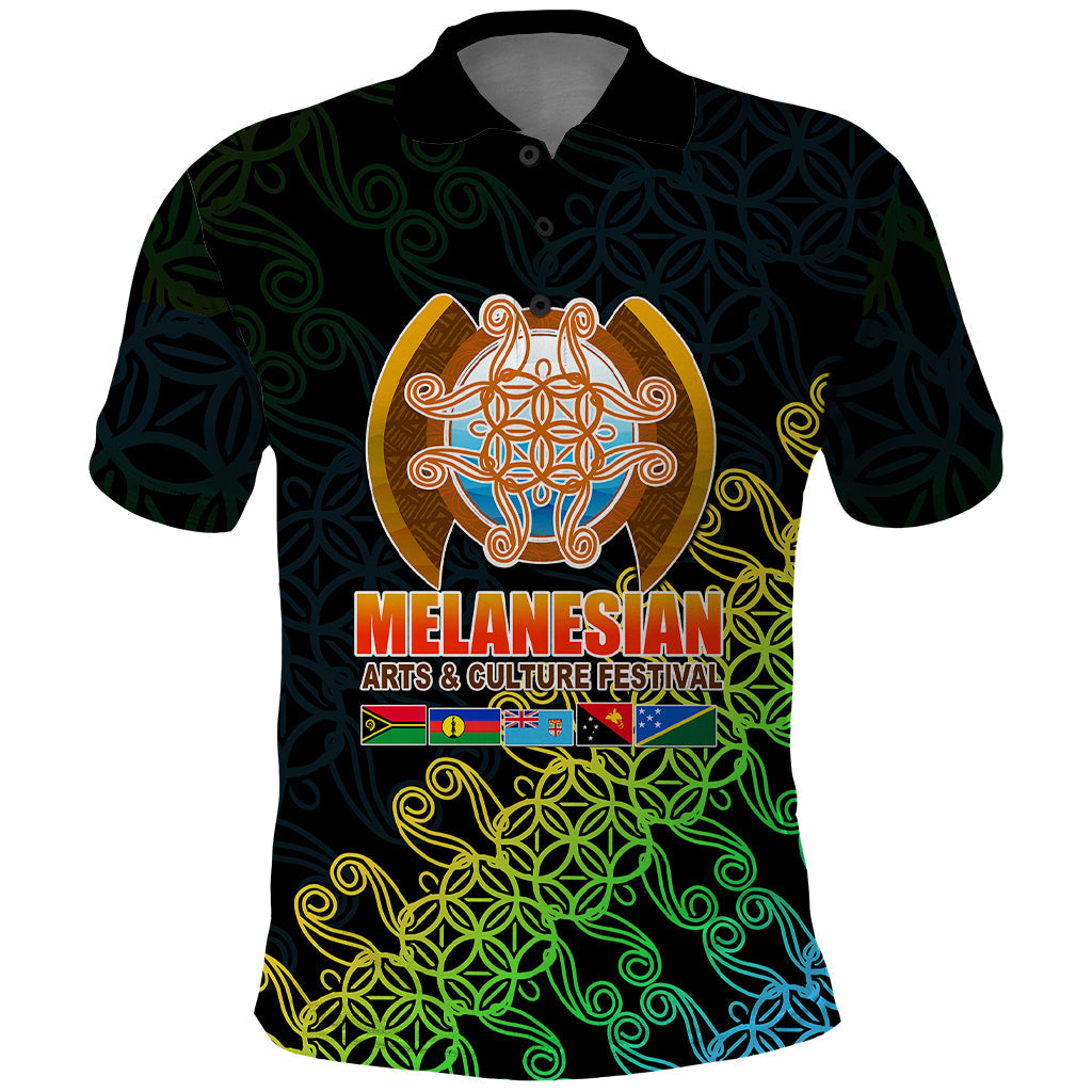Melanesian Festival 2023 Polo Shirt Fest'Napuan Black Style LT6