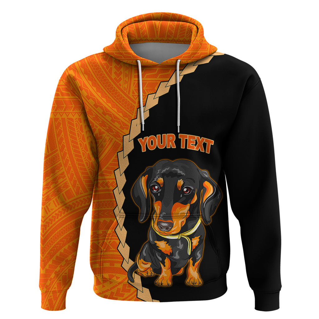 Custom Dachshund Dog Hoodie With Polynesian Tribal Tattoo LT6