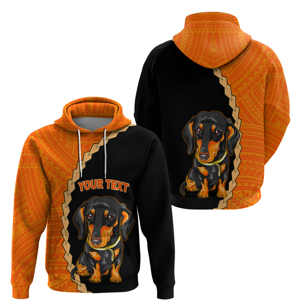 Custom Dachshund Dog Hoodie With Polynesian Tribal Tattoo LT6